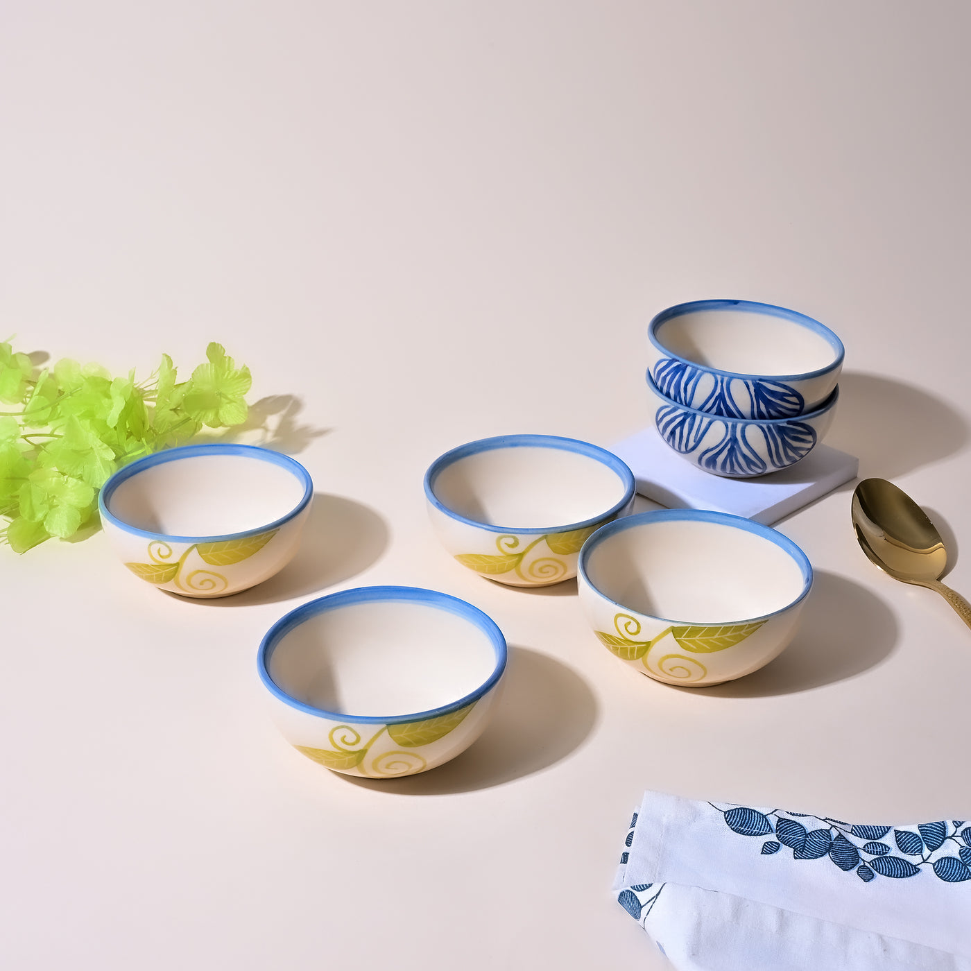 Exotic Blue Toned Ceramic Bowl Sets
