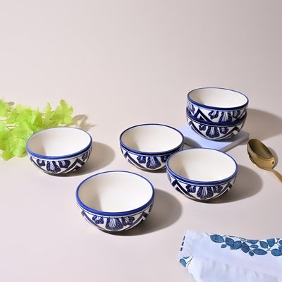 White & Blue Designer Handcrafted Bowl Sets
