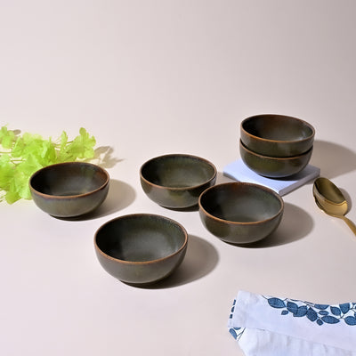 Stylish Brown Glossy Ceramic Bowl Sets