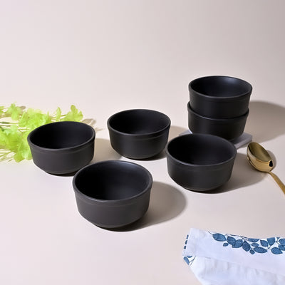 Volcano Black Ceramic Bowl Sets