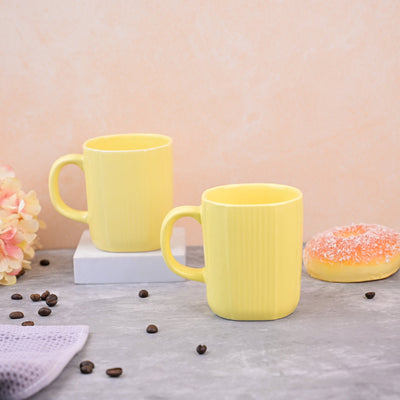 Yellow Sunkissed Ceramic Coffee Mug Set of 2