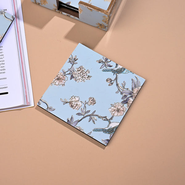 Premium Floral Elegance Glossy Coasters (Set of 6)