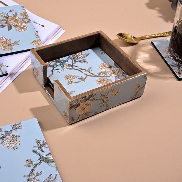 Premium Floral Elegance Glossy Coasters (Set of 6)