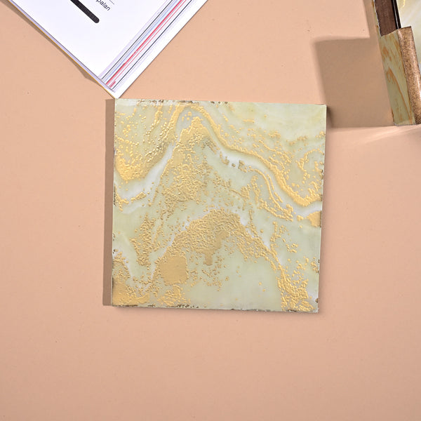 Chic Gold Foil Wooden Coasters (Set of 6)