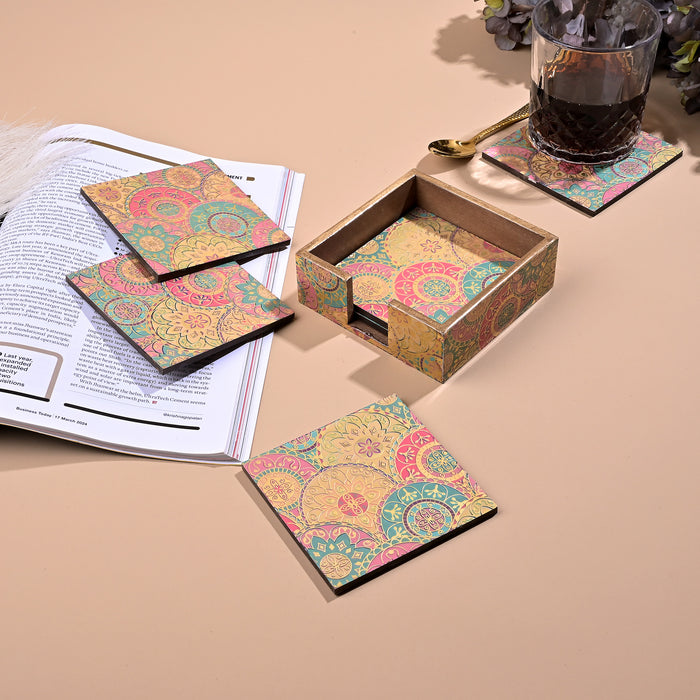 Mandala Art Printed Coasters (Set of 6)
