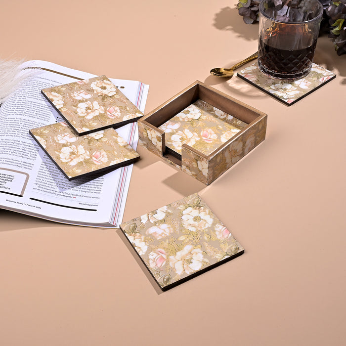 Luxury Handcrafted Wooden Coasters (Set of 6)