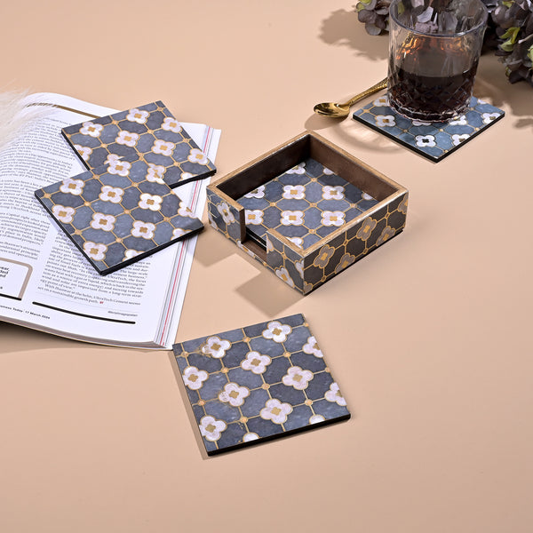 Luxury Artisan Printed Wooden Coasters (Set of 6)