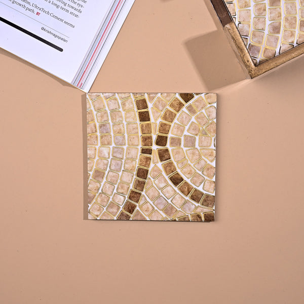 Premium Brick Pattern Wooden Coasters (Set of 6)