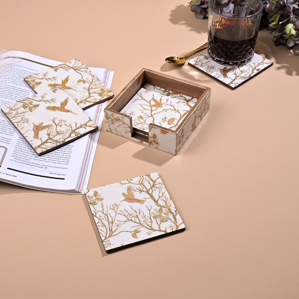 Handcrafted Glossy Wooden Coasters (Set of 6)