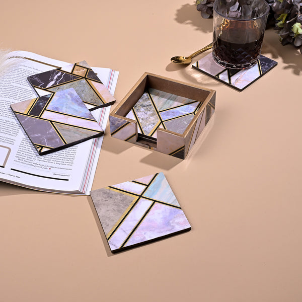Luxury Shades of Green Square Coasters (Set of 6)