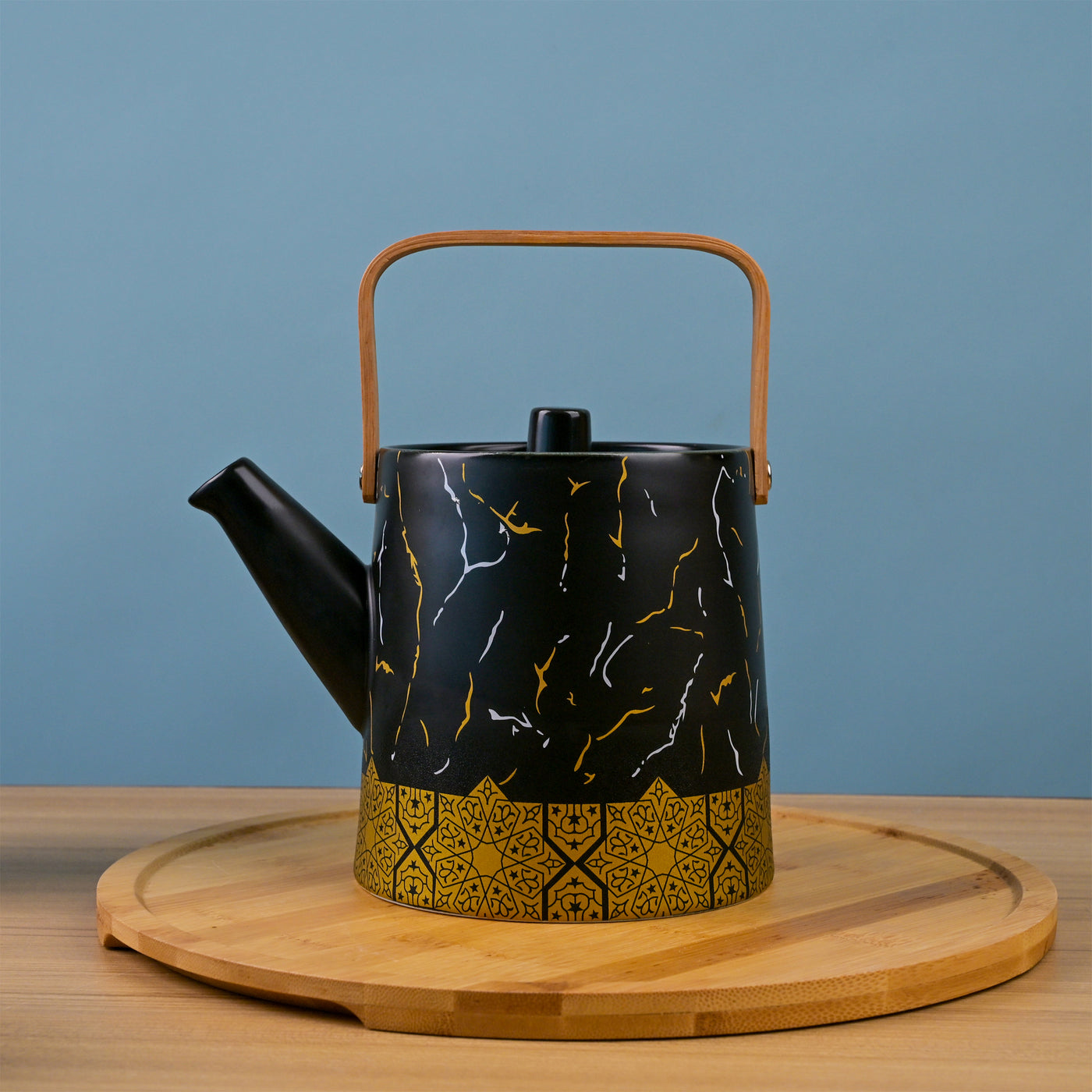 Bronze Decor Black Tea Set Tray View – Kairaus