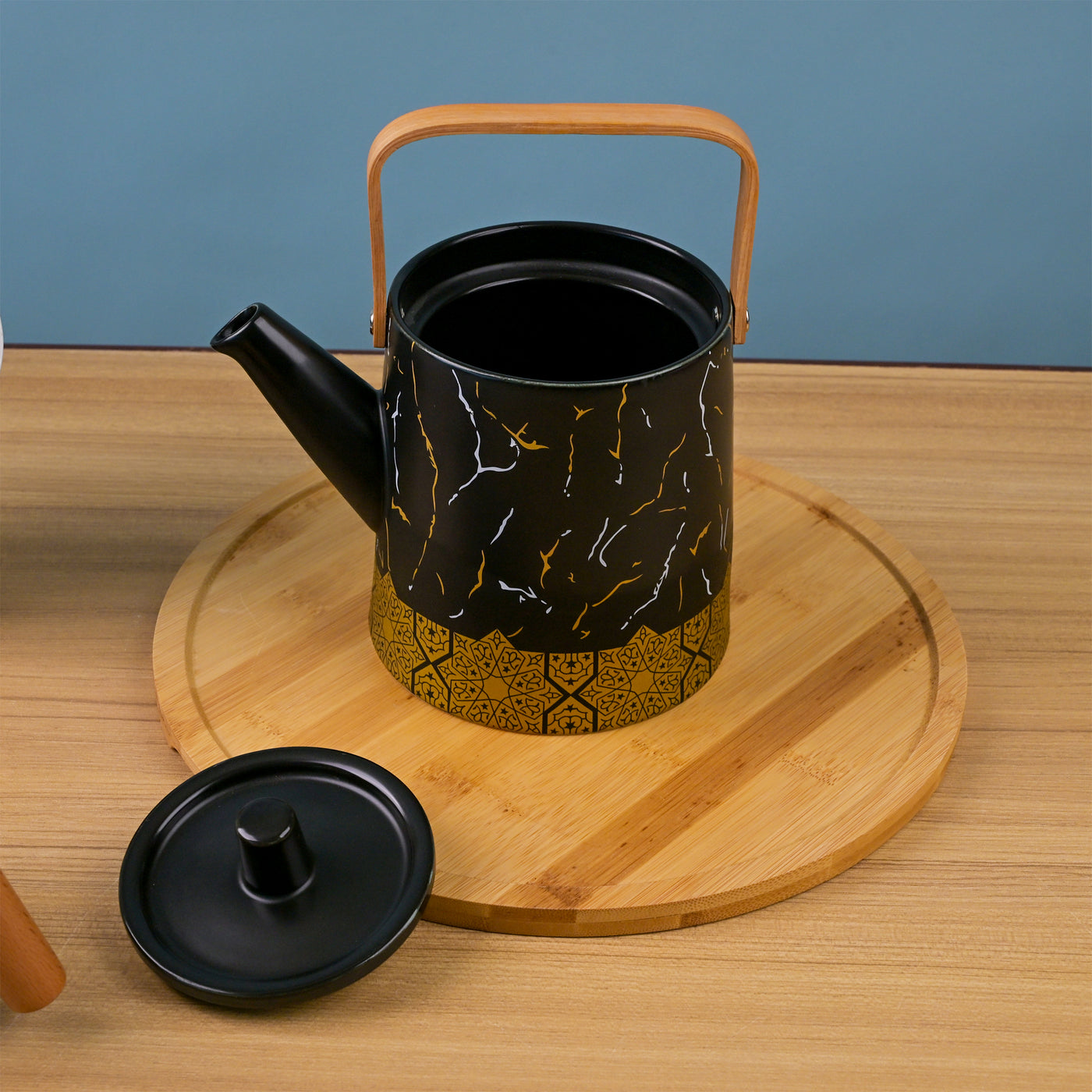 Bronze Decor Black Ceramic Tea Kettle and Cups – Kairaus
