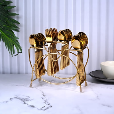 Golden Cutlery Stand Set