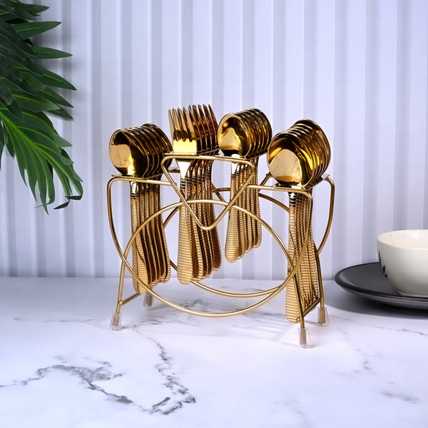 Golden Cutlery Stand Set