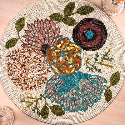 Garden of Blue Blossoms Mat