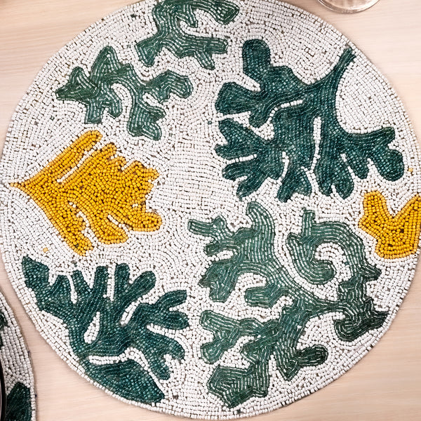 Corals Handmade Beaded Placemat