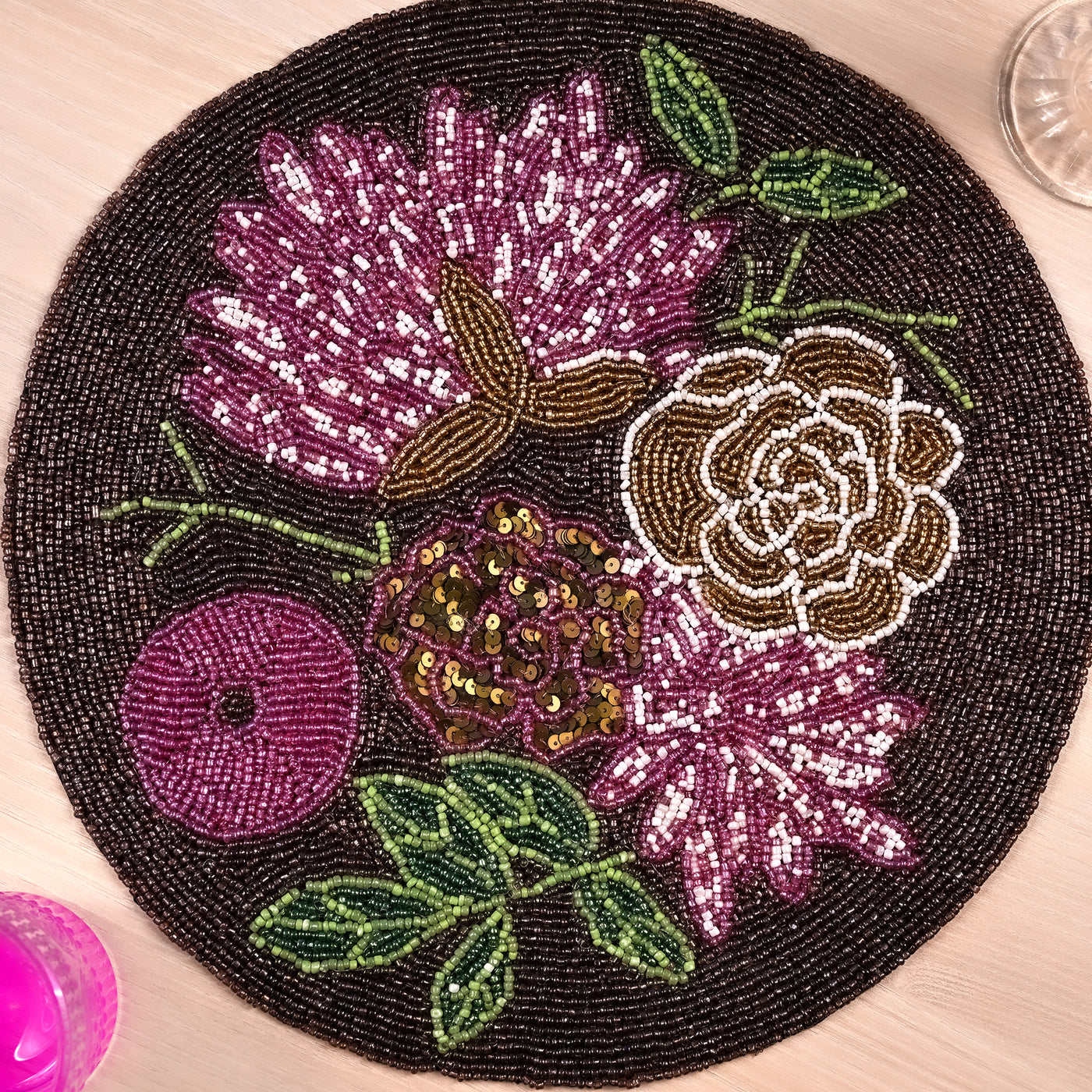Elegant Handcrafted Floral Table Mat