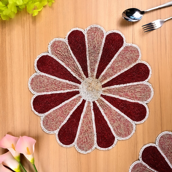 Red And White Flower-Shaped Mat