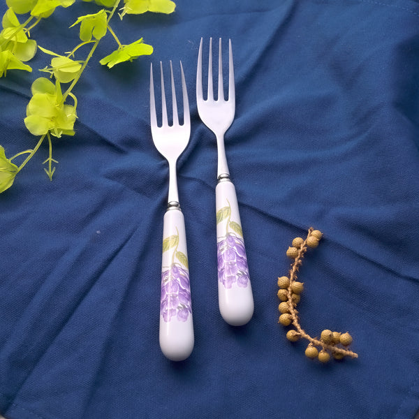 Elegant Lavender Print Cutlery (Set of 2)