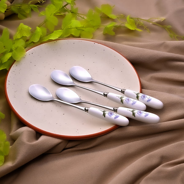 Sky Daisy Ceramic Dessert Spoon (Set of 4)