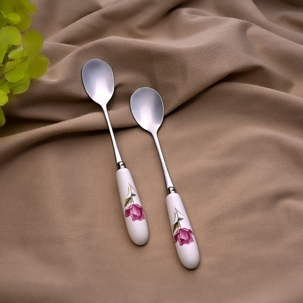 Radiant Rose Dessert Spoons (Set of 2)