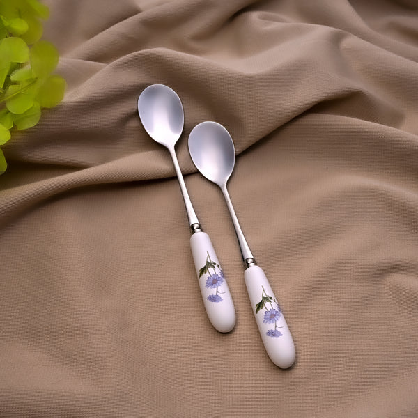 Sky Daisy Ceramic Dessert Spoon (Set of 2)