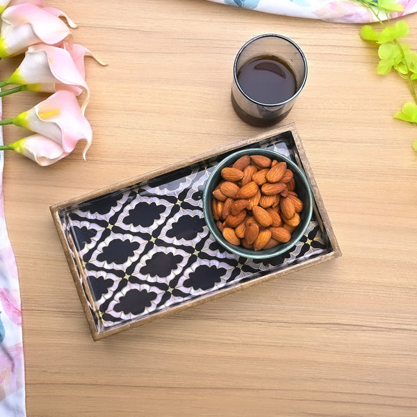 Moroccan Black & White Serving Tray (Set of 3)