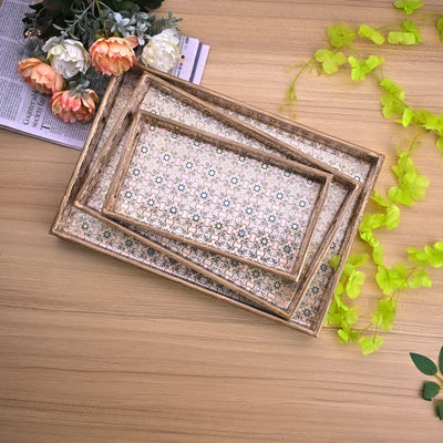 Ethnic Floral Serving Tray (Set of 3)