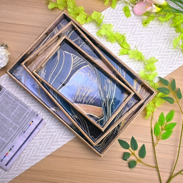 Midnight Mystery Serving Tray (Set of 3)