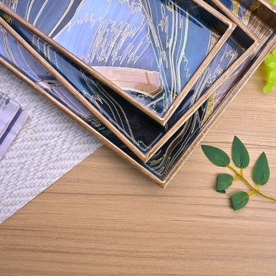 Midnight Mystery Serving Tray (Set of 3)
