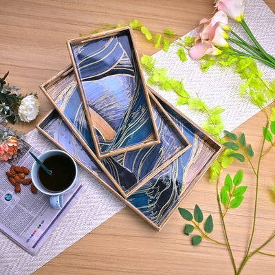Midnight Mystery Serving Tray (Set of 3)