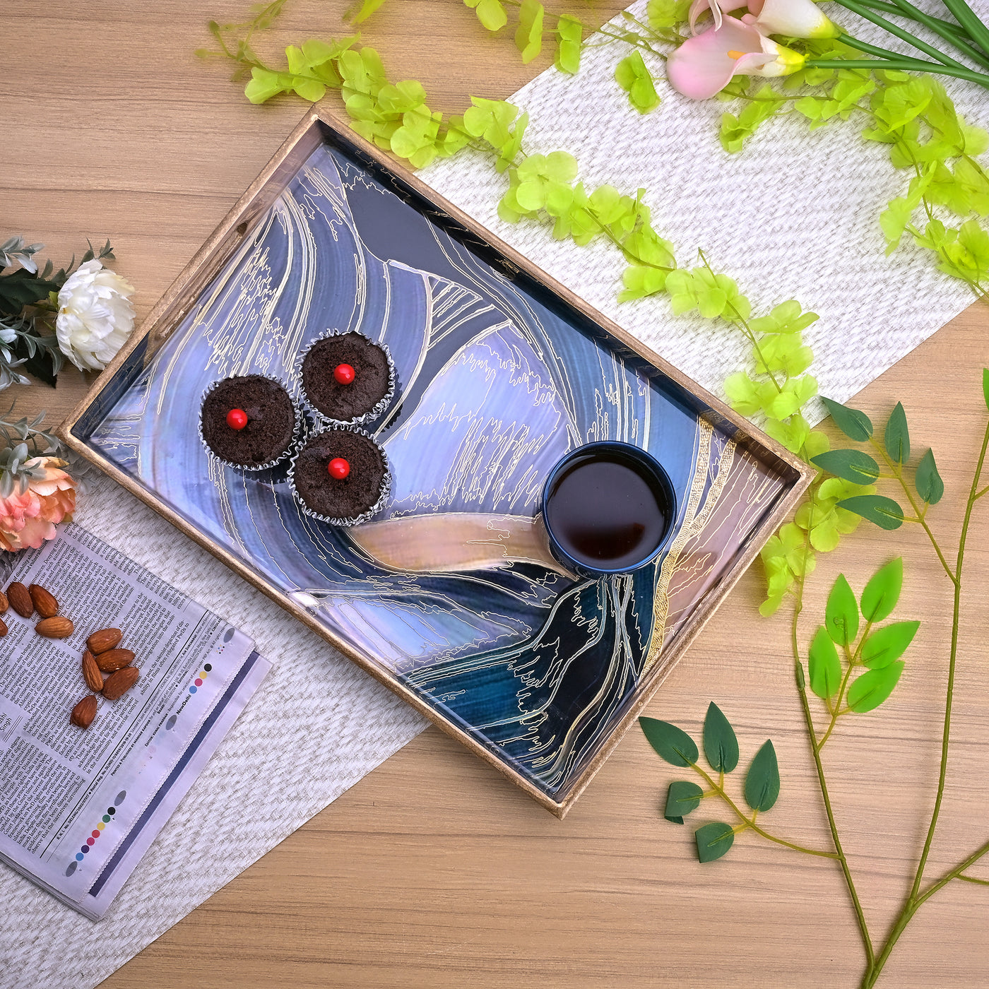 Midnight Mystery Serving Tray (Set of 3)