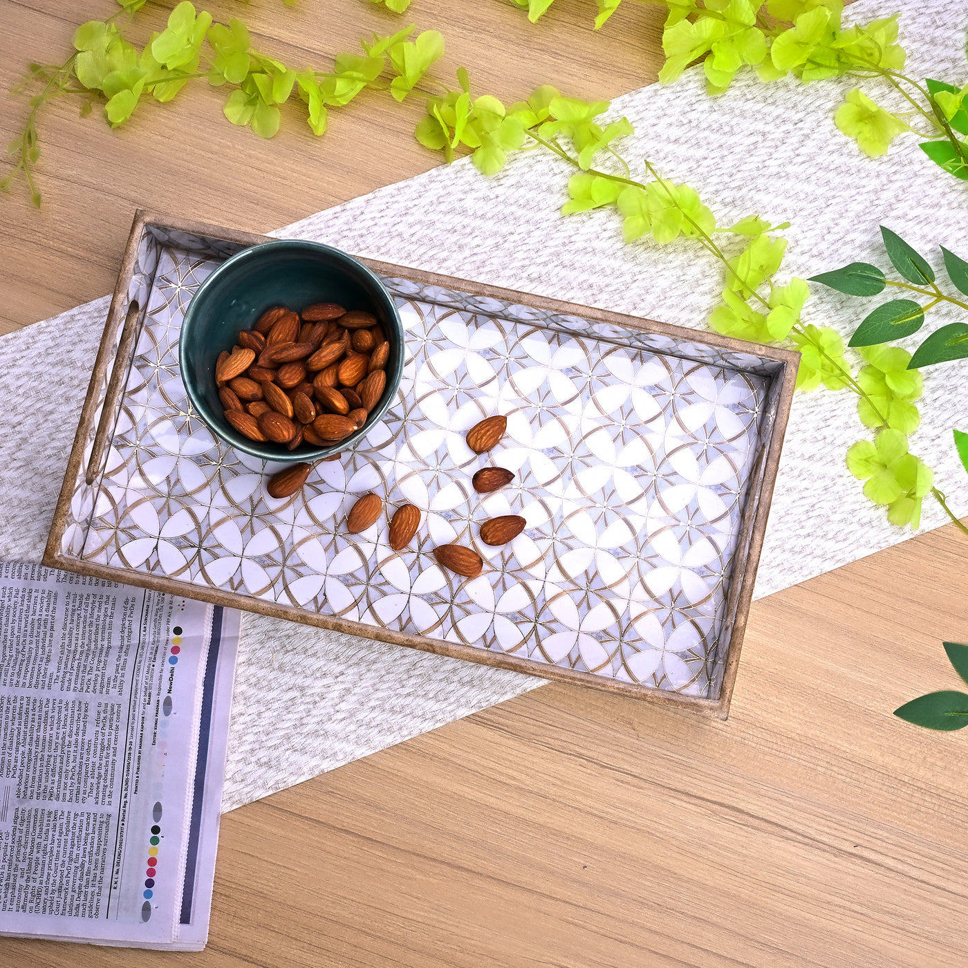 Arabesque Gold & Grey Serving Tray (Set of 3)