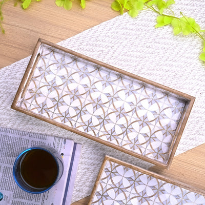 Arabesque Gold & Grey Serving Tray (Set of 3)