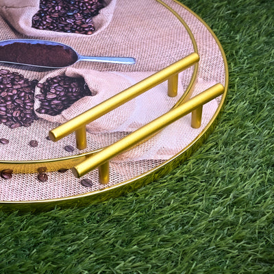 Coffee Beans Printed Round Tray (Set of 2)