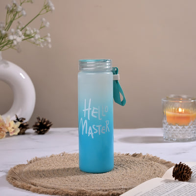 Premium Hello Master Glass Water Blue Bottle