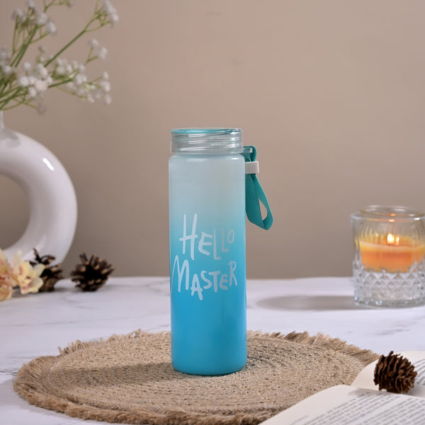 Premium Hello Master Glass Water Blue Bottle