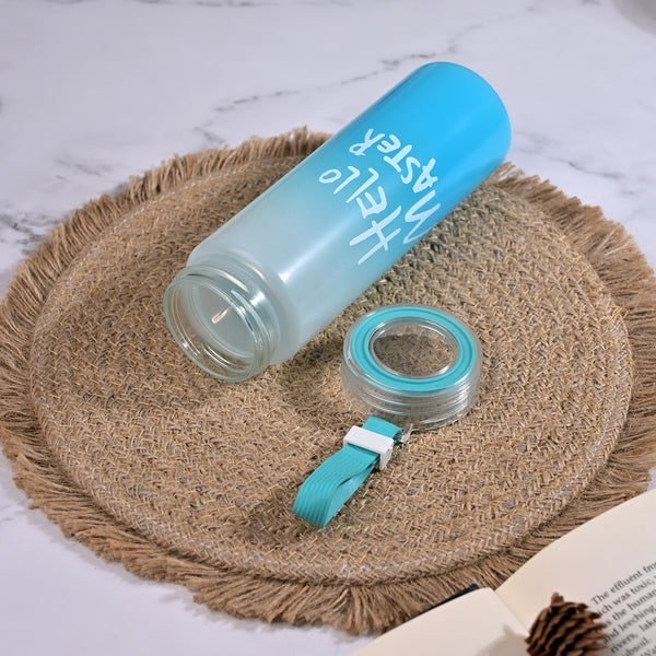 Premium Hello Master Glass Water Blue Bottle