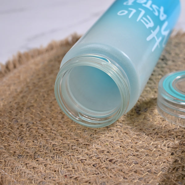 Premium Hello Master Glass Water Blue Bottle