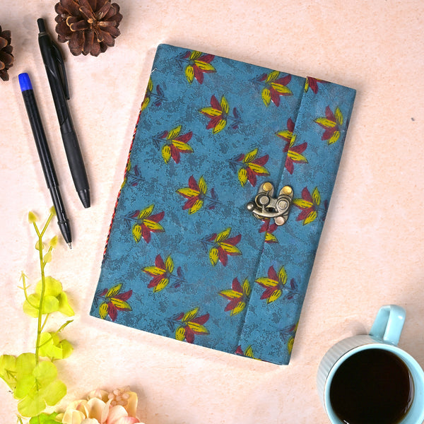 Lockable Blue Floral Dream Diary (8x6inch)