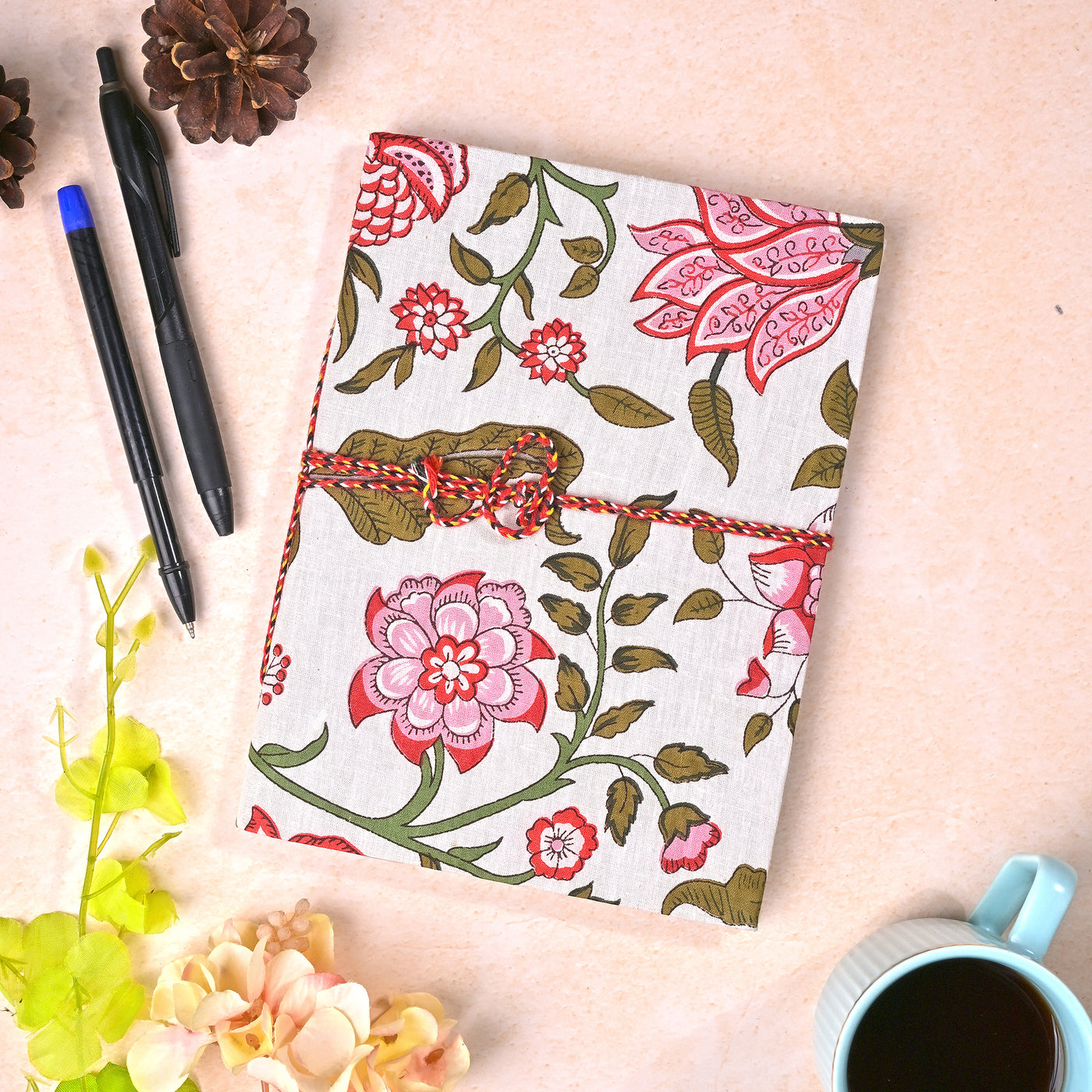 Delicate Floral Handmade Diary (8x6inch)