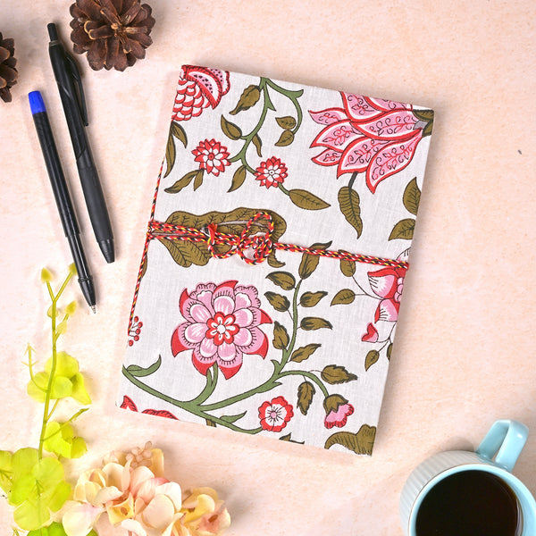 Handmade Diary with Floral Cover (7x5inch)