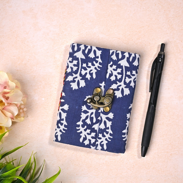 Fabric Covered Diary with Lock (4x3inch)