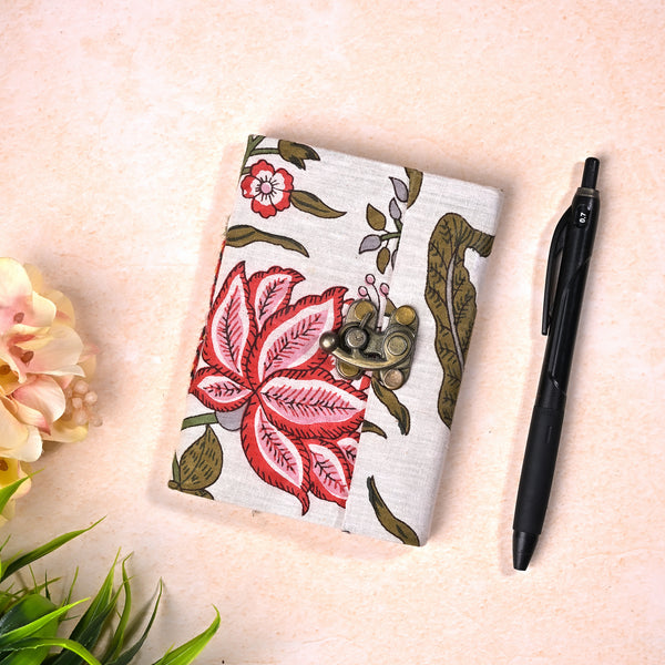 Floral Pattern Diary with Lock (4x3inch)