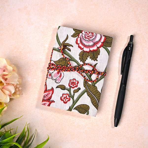 Floral Fabric Covered Diary (4x3inch)