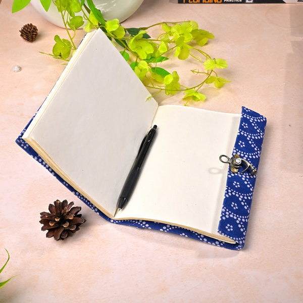 Elegant Blue and White Locking Diary (10x7inch)