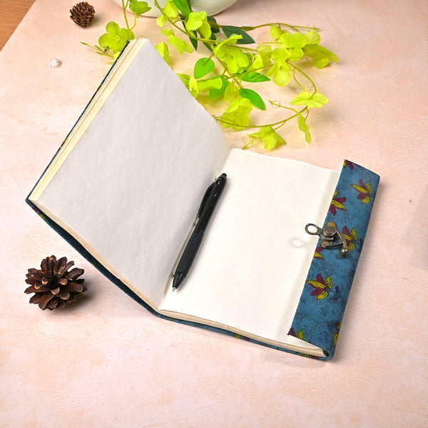 Blue Floral Diary with Lock (10x7inch)