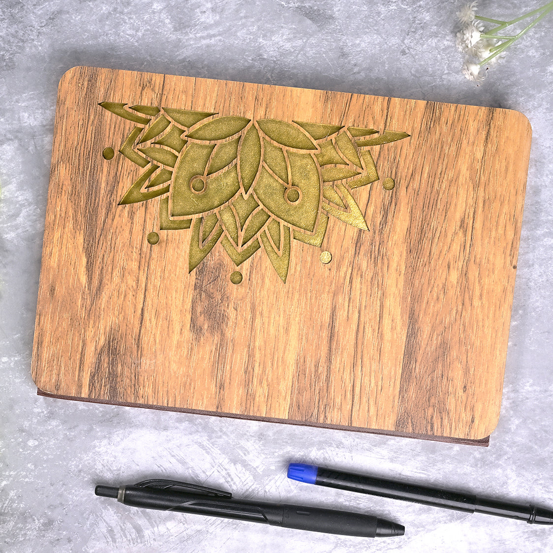 Elegant Wooden Cover Diary (6x8inch)