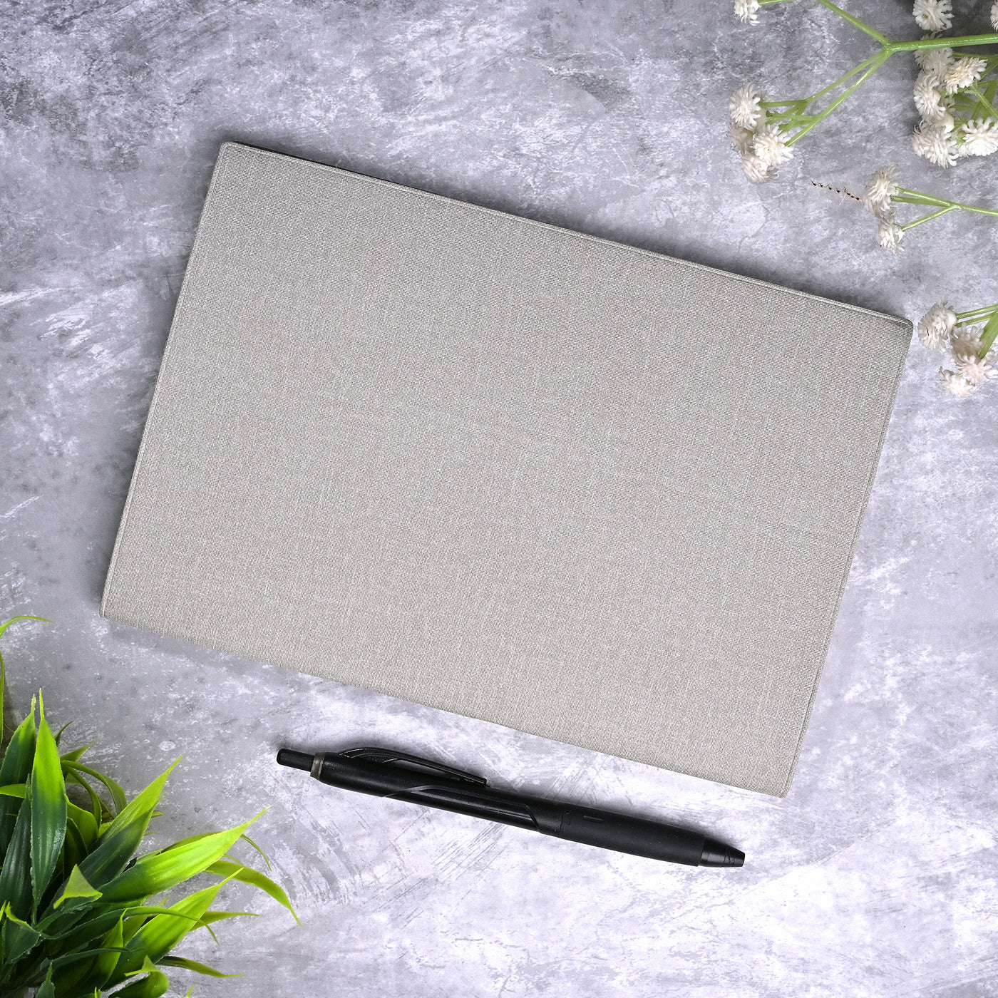 Grey Rexine Cover Diary (6x8inch)