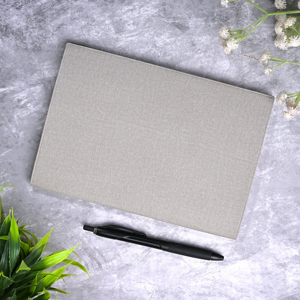 Grey Rexine Cover Diary (6x8inch)